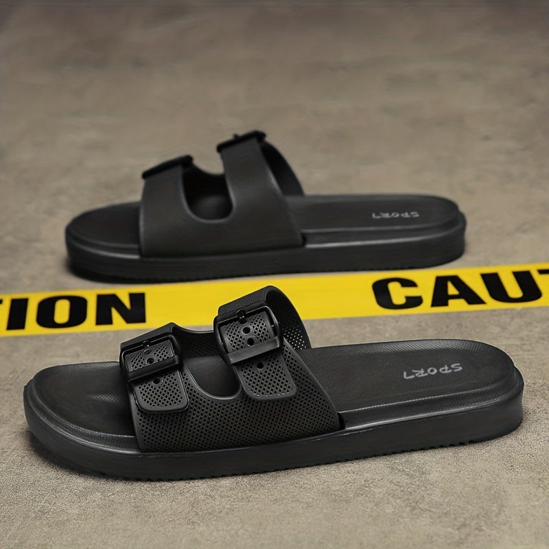 Men's Buckle Slides Non-Slip Slippers Open Toe Shoes