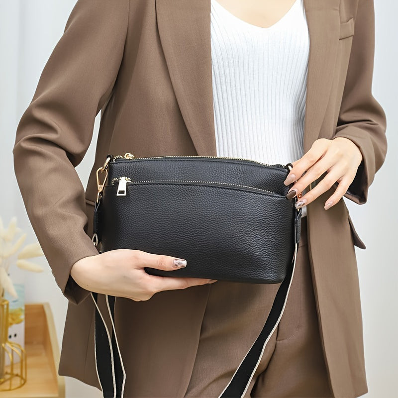 Women's Leather Handbag Large Capacity Tote & Crossbody Bag Multiple Colors