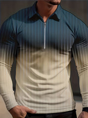 Gradient Stripe Men's Long Sleeve Shirt