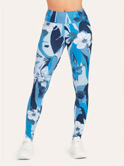 Floral Print Yoga Running Leggings Tummy Control High Waisted Pants