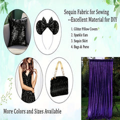 5 Yards Sequin Fabric Glitter Embroidery DIY Sewing Table Runner Tablecloth