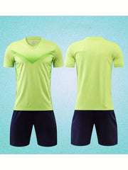 2pcs Kid's Football Jersey & Shorts Set for Soccer Training