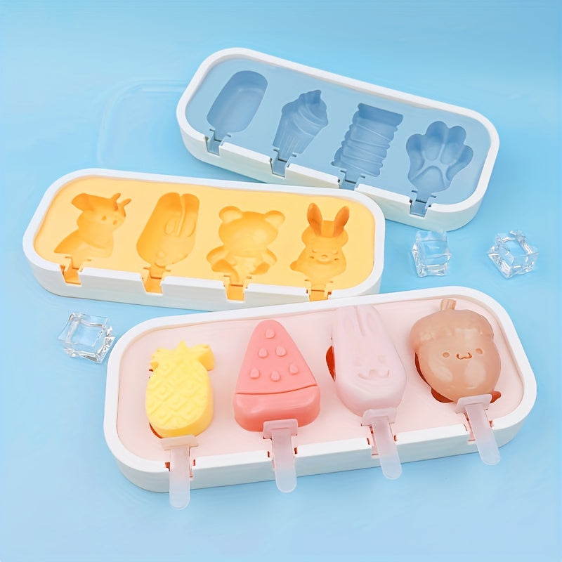 Cartoon Popsicle Mold Silicone Ice Pop Molds Summer Kitchen Gadgets