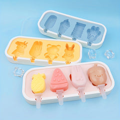 Cartoon Popsicle Mold Silicone Ice Pop Molds Summer Kitchen Gadgets