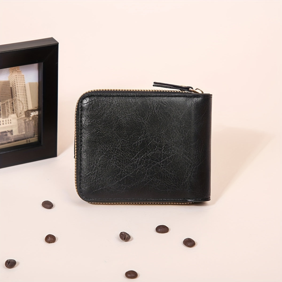 Business Flap Card Slot Zipper Wallet