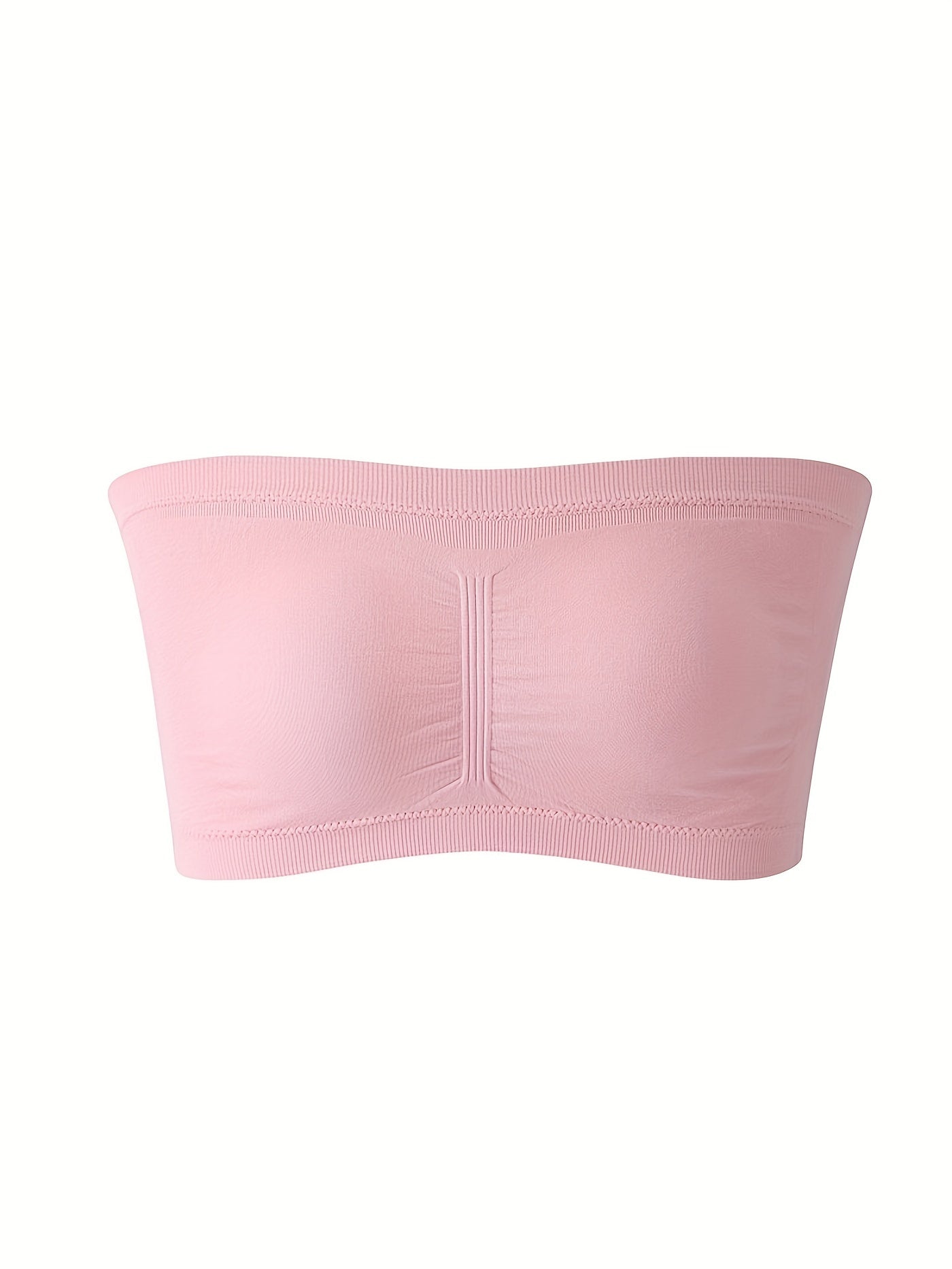 Plus Size Tube Bra Women's Solid Wireless Padded Bandeau Bra
