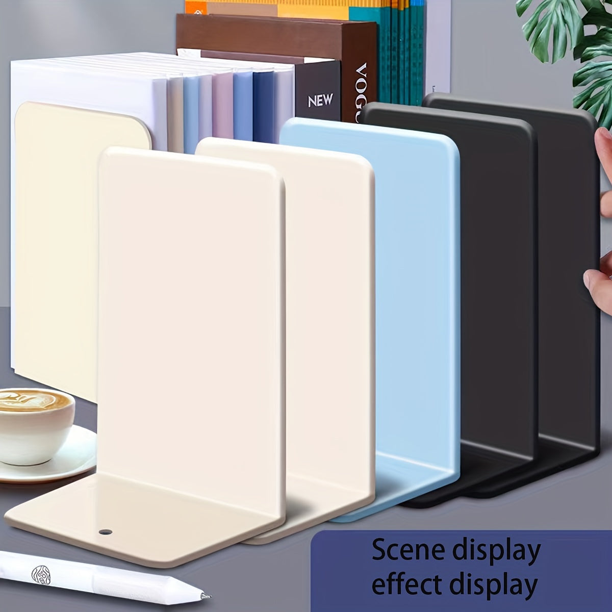 Metal Bookshelf Desktop Storage Rack L-shaped