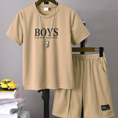 Boys Good Mood Boys Casual Outfit Round Neck T shirt & Shorts
