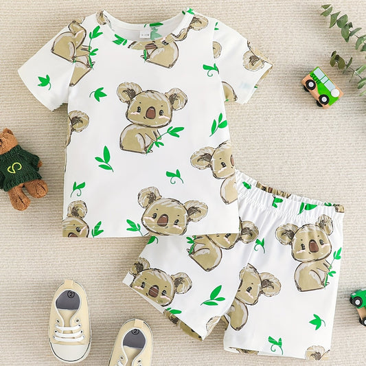 Baby Boys Koala Outfit Short Sleeves Round Neck T shirt & Shorts Casual