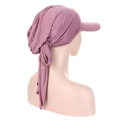Solid Sun Hat Pleated Head Scarf Hat Casual Head Hat Cap Headwear