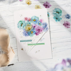 Small Garden Flower Collage Tape, 2m