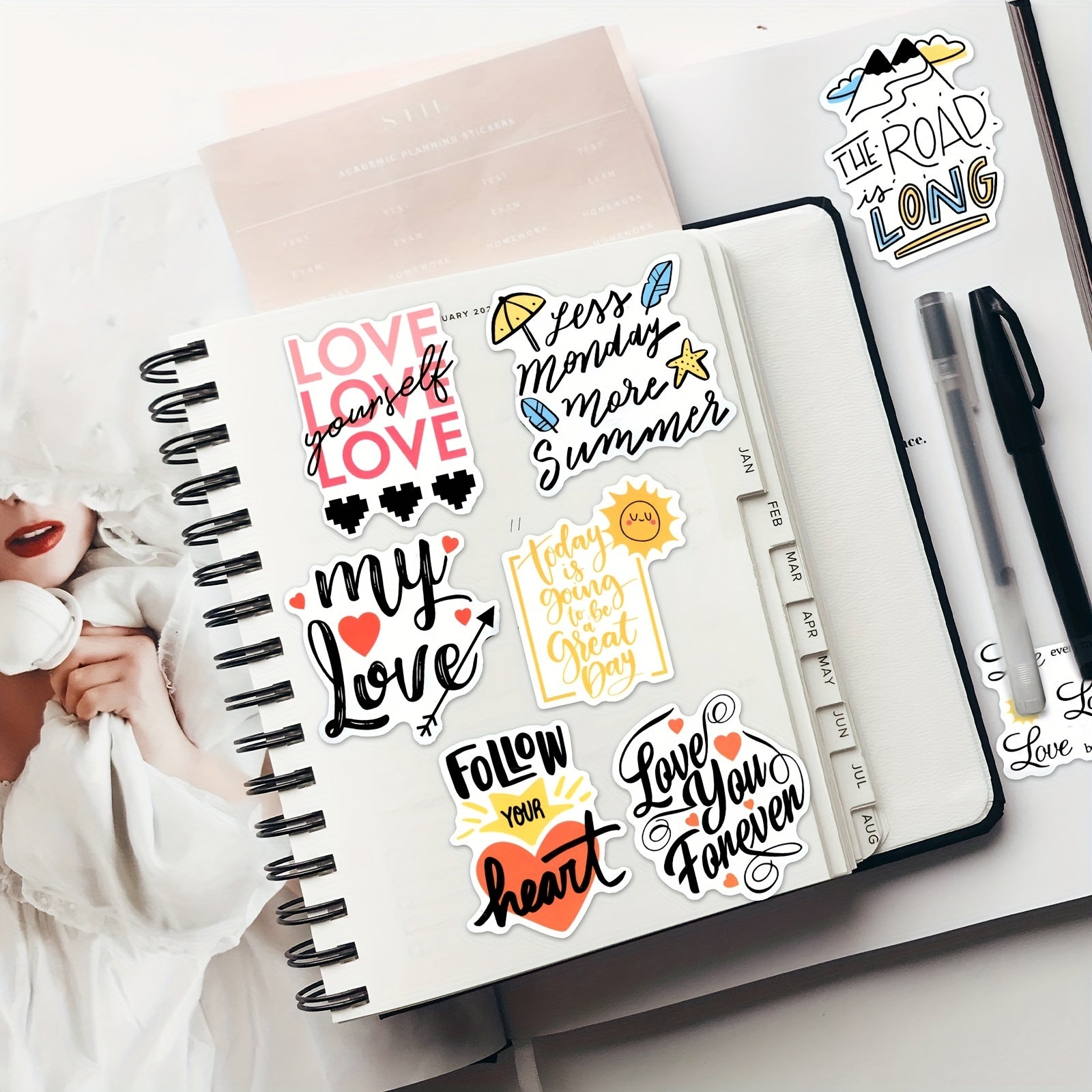 50pcs Inspirational Scrapbook Stickers Motivational Class Stickers