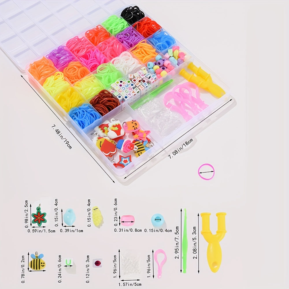 20 Colors Rubber Bands DIY Kit Women Girls Hair Styling Supplies