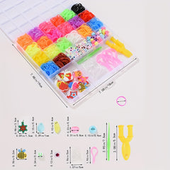 20 Colors Rubber Bands DIY Kit Women Girls Hair Styling Supplies