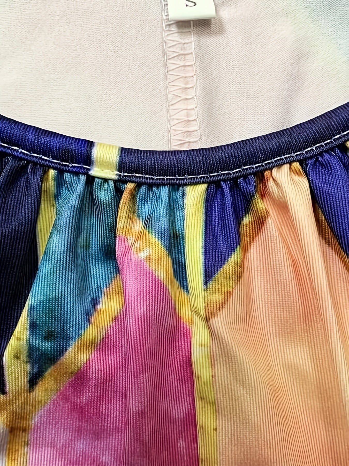 Colorblock Geometric Print Cami Romper