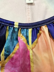 Colorblock Geometric Print Cami Romper