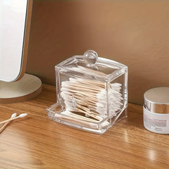 Clear Cotton Swab Box Cotton Pad Holder Container Storage Jar