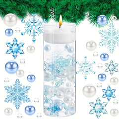 Christmas Vase Snowflake Decoration Kit Pearl Water Floating Candle