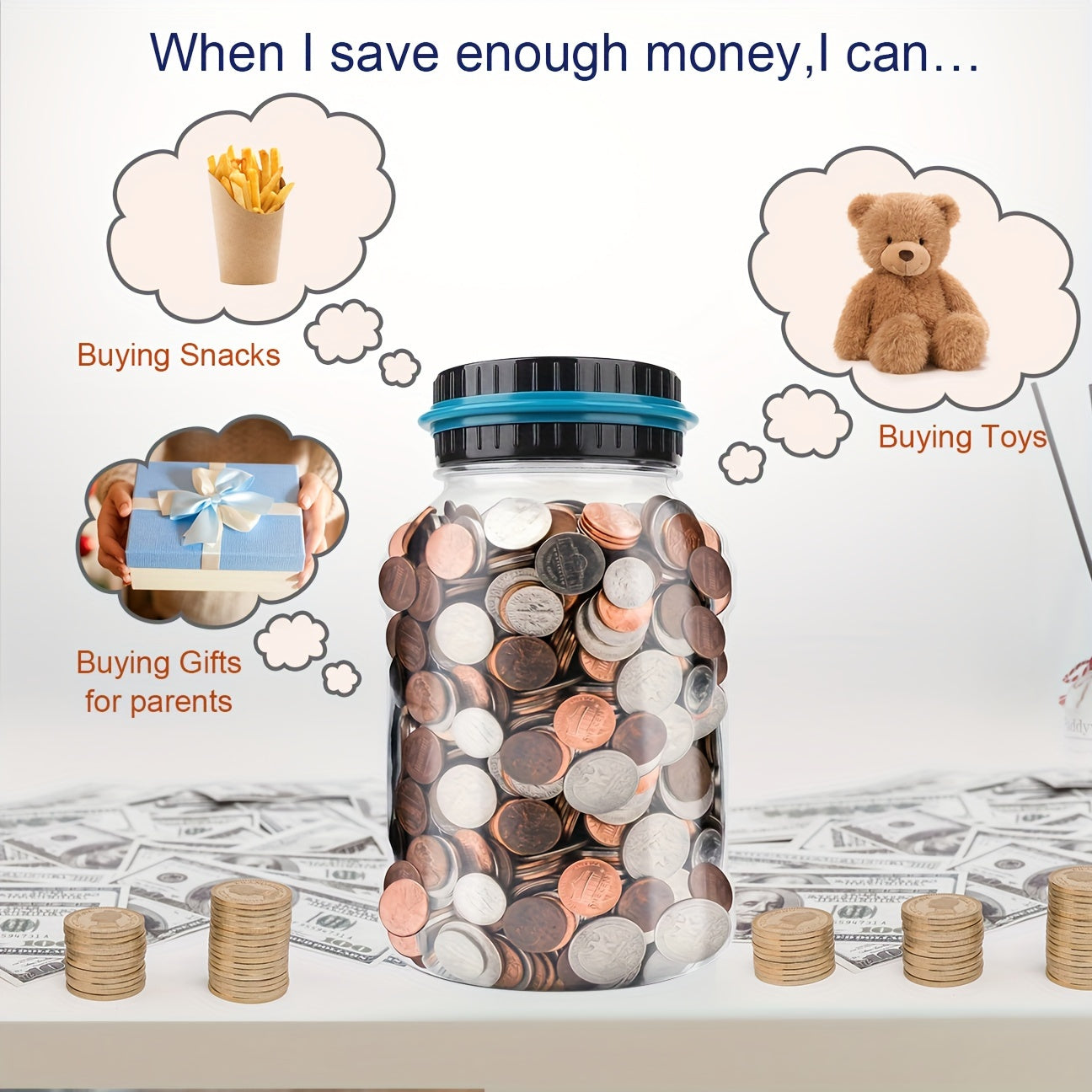 Digital Coin Counting Money Jar 800 Capacity Kids Piggy Bank Fits All US Coins