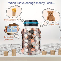 Digital Coin Counting Money Jar 800 Capacity Kids Piggy Bank Fits All US Coins