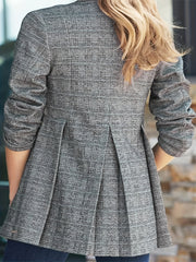Plaid Print Long Sleeve Blazer
