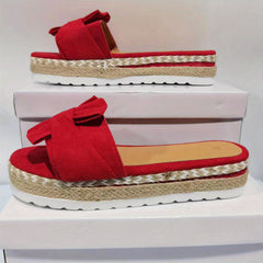 Women's Bowknot Espadrille Sandals, Open Toe Slide Shoes