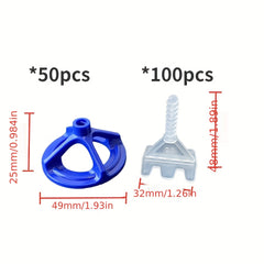 150pcs Floor Tile Kit Threaded Spacer Posts And Caps