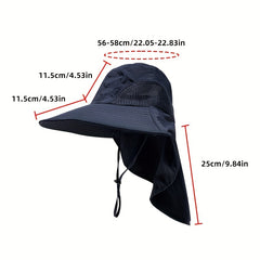 Men's Casual Sun Protection Fishing Hat Wide Brim Bucket Hat