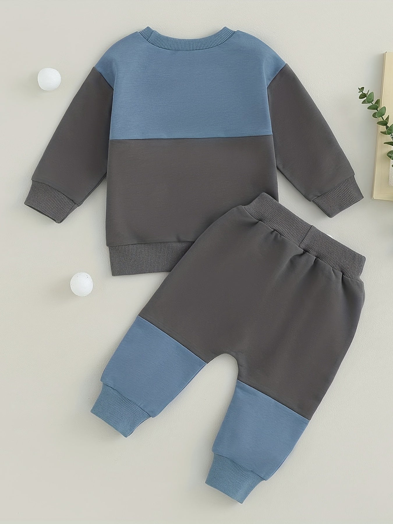 Toddler Boys Fall Winter Sweatshirt Jogger Pants Set