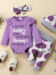Floral Print Romper For Baby Girls