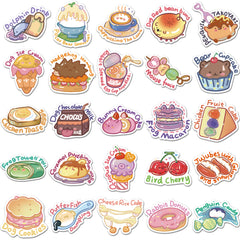50pcs Cute Animal Food Graffiti Stickers - Waterproof & Perfect for Toys