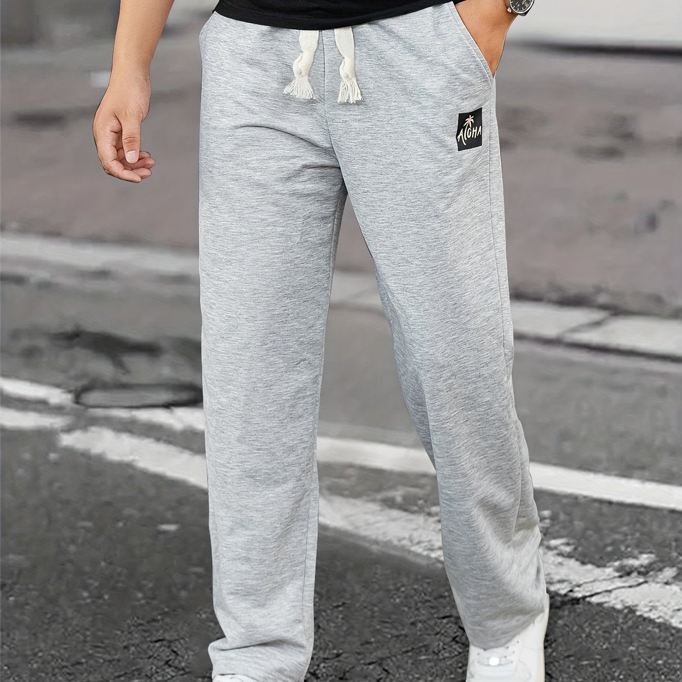 Coconut Tree Print Joggers Men s Casual Stretch Waist Drawstring Sweatpants