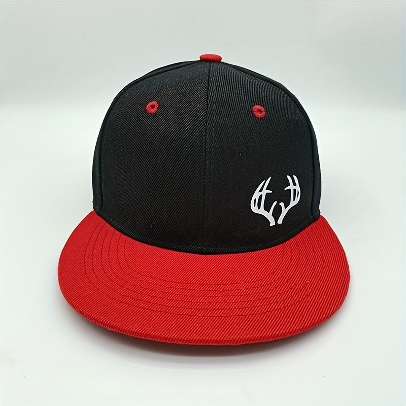 Antlers Print Flat Brim Hip Hop Baseball Cap