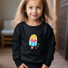 Cartoon Ice Cream Graphic Sweatshirt for Kids