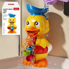 Interactive Duckling Bath Toy with Water Wheel & Rotating Eyes