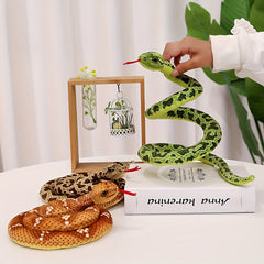 Realistic Coiled Snake Plush Toy Prank Long Snake Doll Home Decor