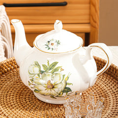 European Style Ceramic Teapot Floral Coffee Water Porcelain Gift