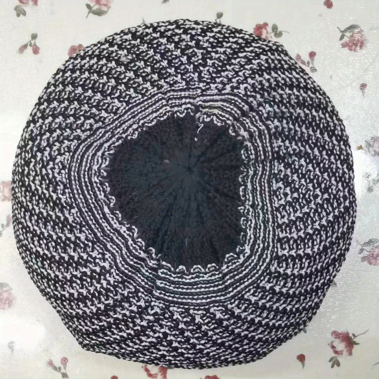 Men's Winter Woven Hat Ethnic Style Warm Beanie Checked Jacquard Hat
