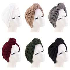 Solid Boho Bonnet Head Wrap Head Scarf Elastic Beanie Chemo Hats