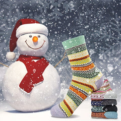 5 Pairs Men's Winter Wool Socks Cozy Christmas Warm Soft Thick Socks