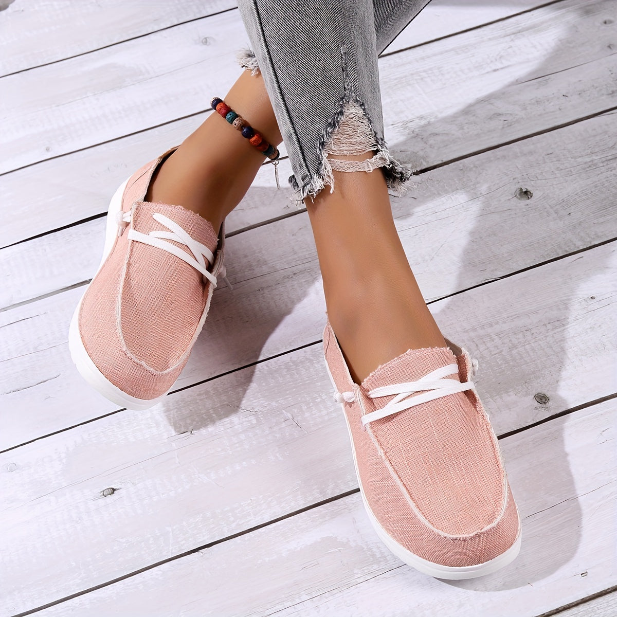 Women's Lightweight Canvas Slip On Loafers