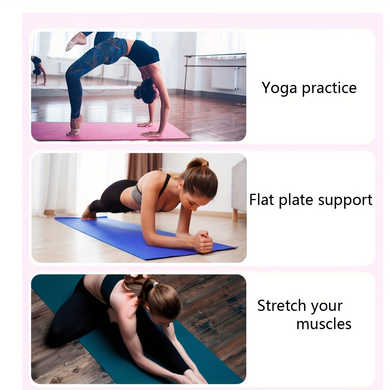 TPE Folding Yoga Mat Portable Odorless Non slip Home Fitness Mat