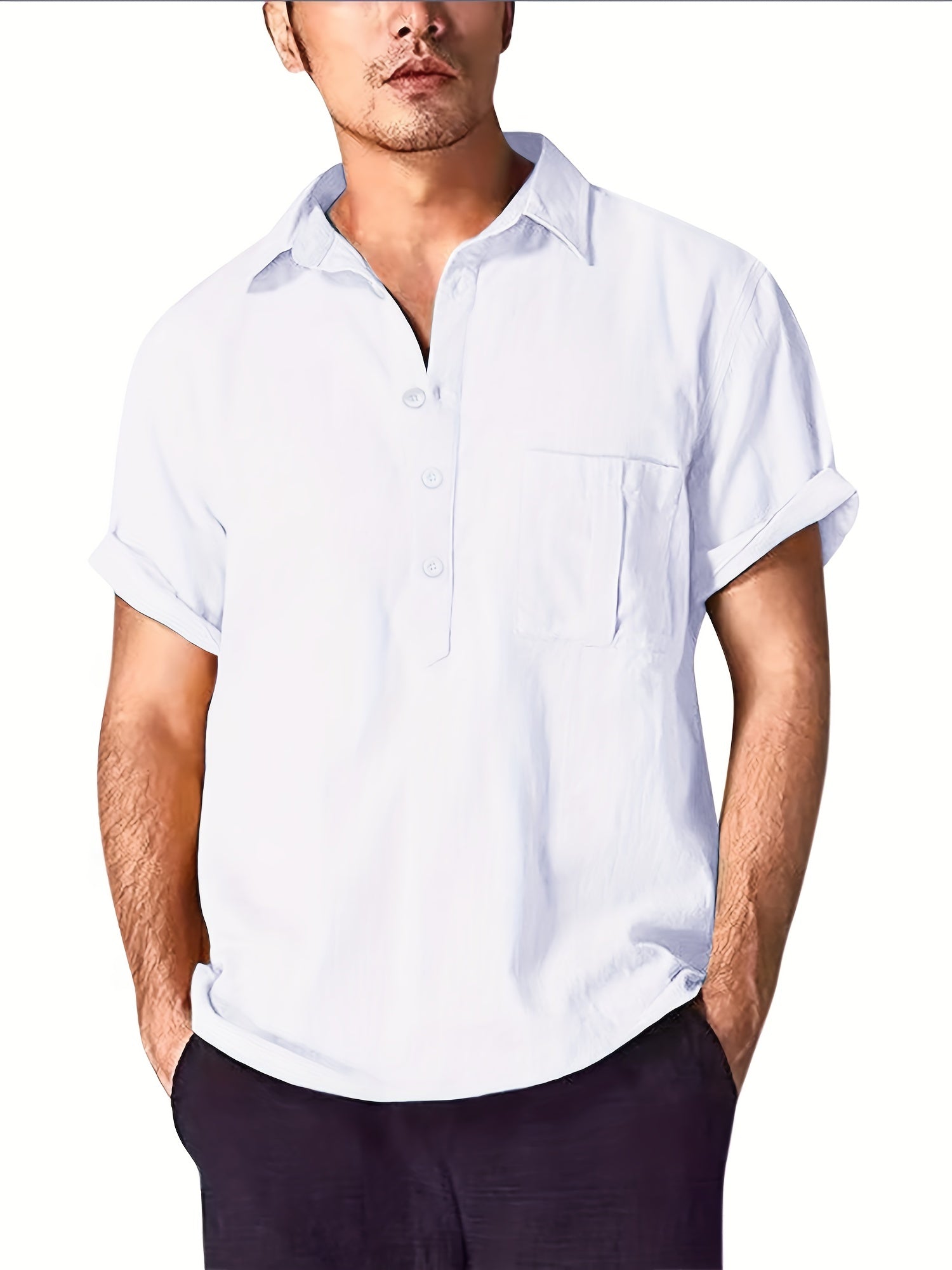 Men's Short Sleeve Casual Shirt for Summer Vacation Resort