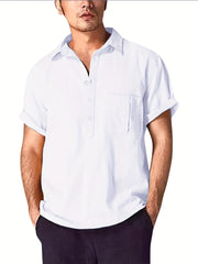 Men's Short Sleeve Casual Shirt for Summer Vacation Resort