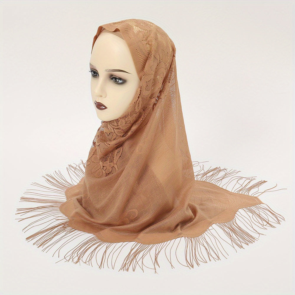 Fringed Triangle Scarf Soft Shawl Classic Wrap