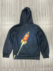 Boy's Galaxy & Rocket Graphic Hoodie Stretch 3D Print Hooded Sweatshirt