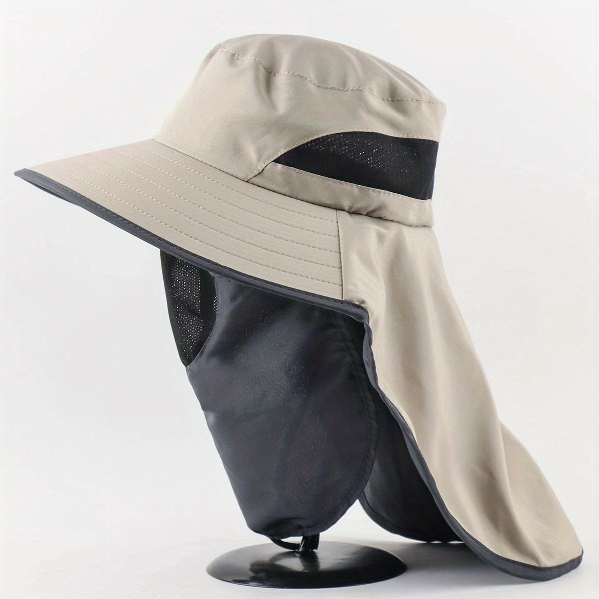 Sunscreen Bucket Hat With Neck Flap & Detachable Mask UV Protection
