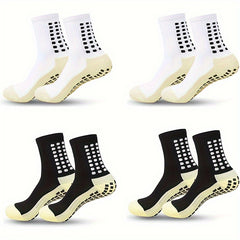 1 Pair Grip Socks Anti Slip Crew Socks for Soccer Football Basketball