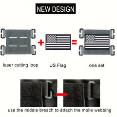 4pcs Molle Patch Panel with American Flag Patch