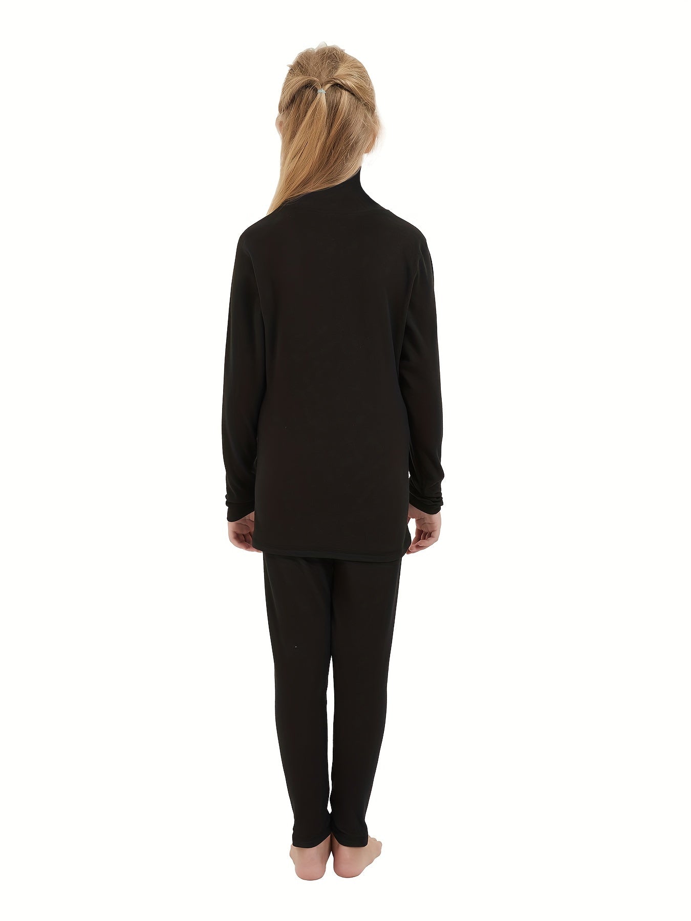 Kids Ski Outfit Turtleneck Pullover Slim Leggings Set